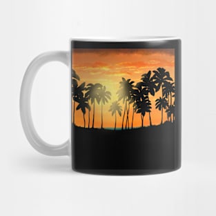 Orange sky blue water sunset at the beach Mug